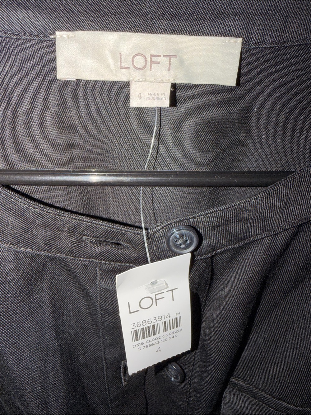 LOFT Black Button-Front Midi Dress with Utility Pockets size 4 - Picture 4 of 4